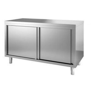 Stainless Steel Low Cabinet - 2 Doors - 430 Stainless Steel - Optimal Storage