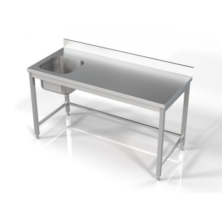 Plonge 1 Bak Inox - Achterwand 1600 x 700 mm CombiSteel