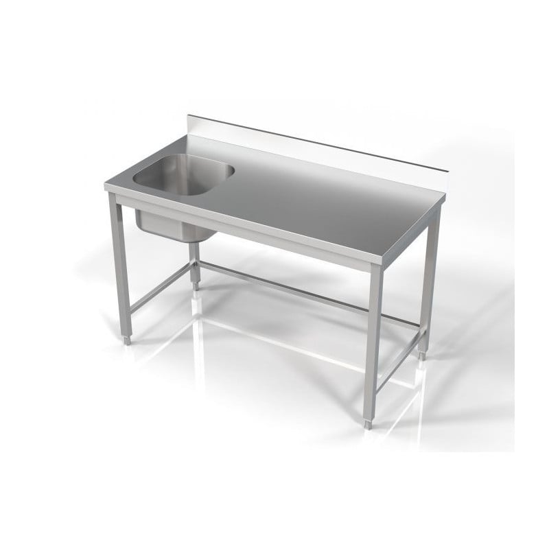 Stainless steel sink with left basin - Optimal dimensions