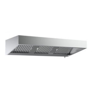 Wall-Mounted Hood Depth 1100-1600mm with LED - AISI 430 Stainless Steel