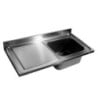 Stainless steel sink with 2 bowls and drainer on the left - CombiSteel