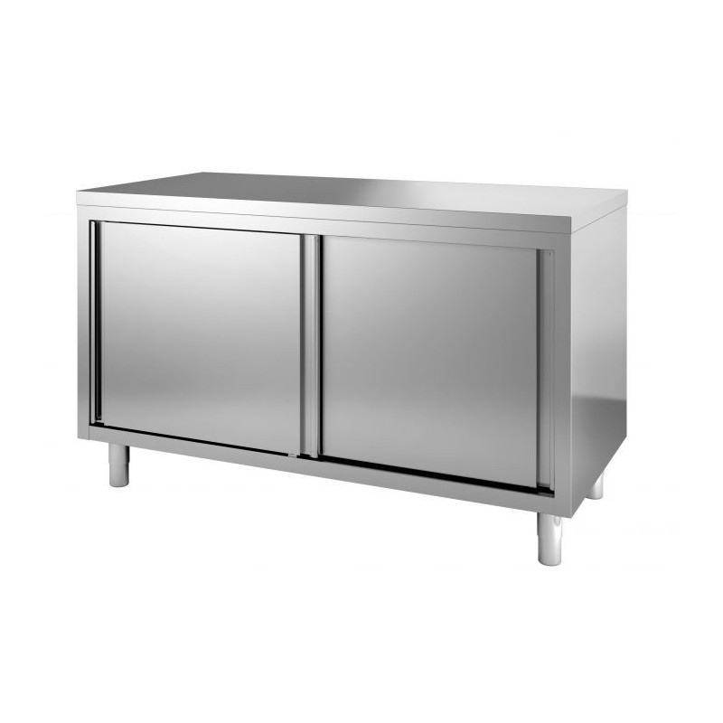 Stainless Steel Low Cabinet with 2 Sliding Doors - CombiSteel 1200x600 mm - Robust and Practical