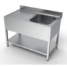 Sink 1 Basin and Drainer on the Left Stainless Steel - L 1200 x D 700 mm CombiSteel