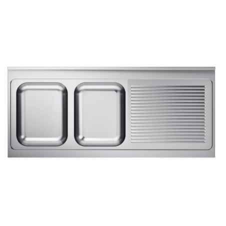 2 Bowl Stainless Steel Sink with Right Drainer 1600x700mm - CombiSteel Quality