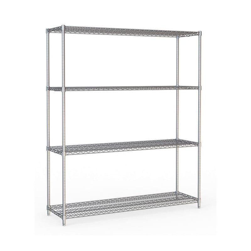 Etagère 4 Niveaux Démontable - Acier Chromé - Combisteel