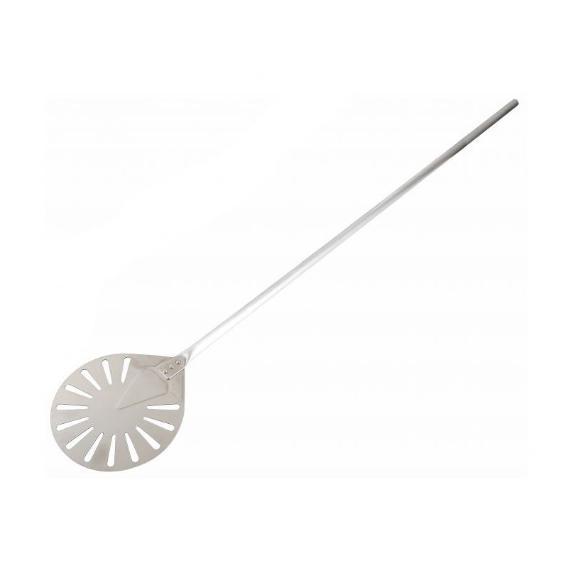 Round Perforated Stainless Steel Pizza Peel | CombiSteel - Professional Quality