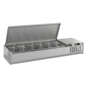 Saladette Kühltisch Edelstahl - 10 GN 1/4 CombiSteel