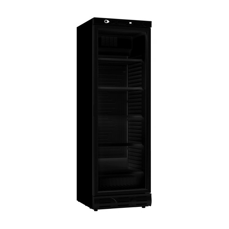 Black Glass Door Beverage Refrigerator - 382 L