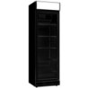 Black Glass Door Beverage Refrigerator with Canopy - 382 L