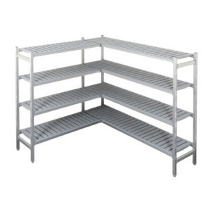 Eckregal für Kühlraum 1500 x 2100 x 2200 mm - L 1235 x T 450 mm