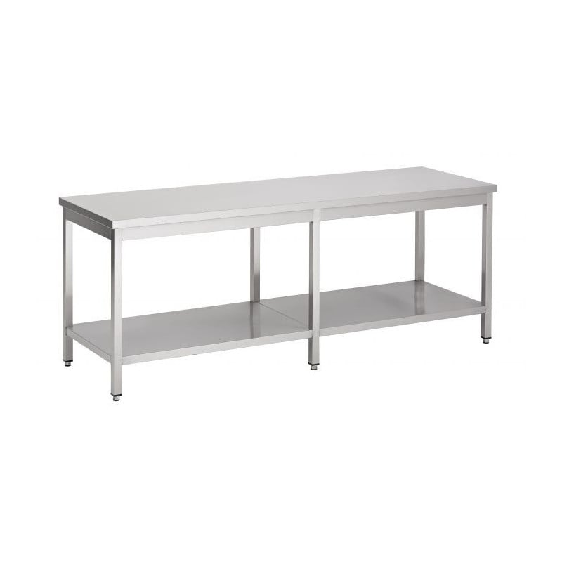 Roestvrijstalen tafel met plank - Robuust en Praktisch - CombiSteel