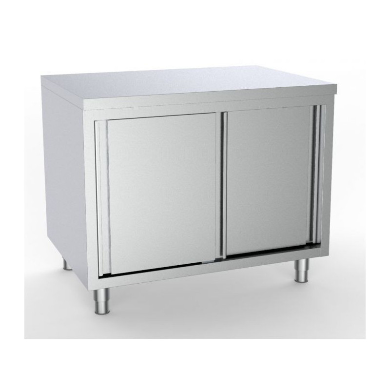 Stainless Steel Low Cabinet 2 Doors - Dimensions 1600x600 - AISI 430 Stainless Steel