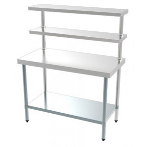 RVS Tafel met 2 Etages - L 1500 x D 600 mm - CombiSteel