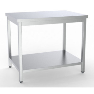 Stainless Steel Table with Shelf - L 1800 x D 600 mm