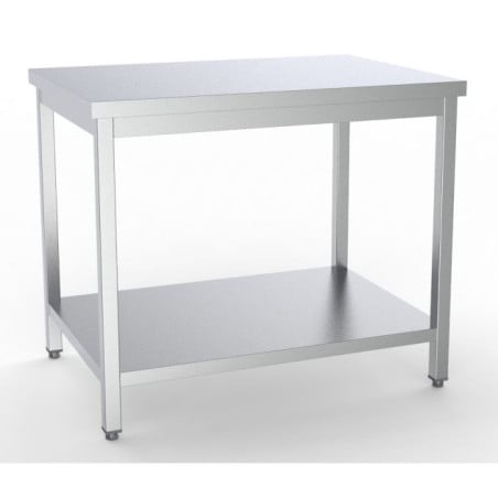 RVS Tafel met Plank - L 1800 x D 600 mm