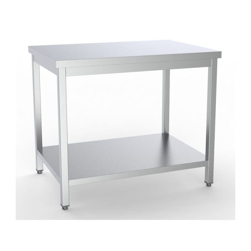 Stainless Steel Table with Shelf - L 1200 x D 600 mm