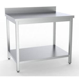 RVS Tafel met Achterwand en Plank - L 900 x D 700 mm - CombiSteel