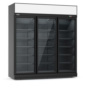 Koelvitrine met negatieve temperatuur zwart 1480 L - 3 glazen deuren CombiSteel