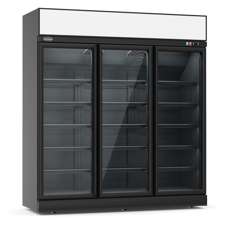 Black Negative Refrigerated Display Case 1480 L - 3 Glass Doors CombiSteel