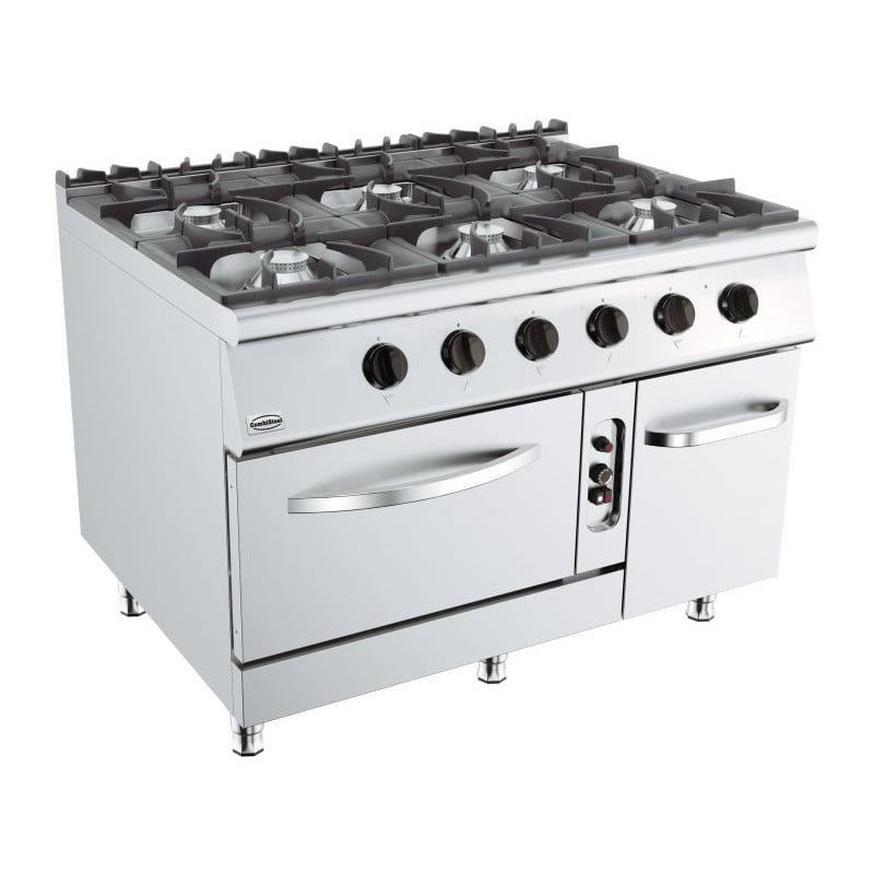 Gaskookplaat Basis 900 6 Branders en Oven - Merk CombiSteel