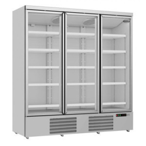 Positive Refrigerated Display in Stainless Steel - 3 Glass Doors - 1530 L