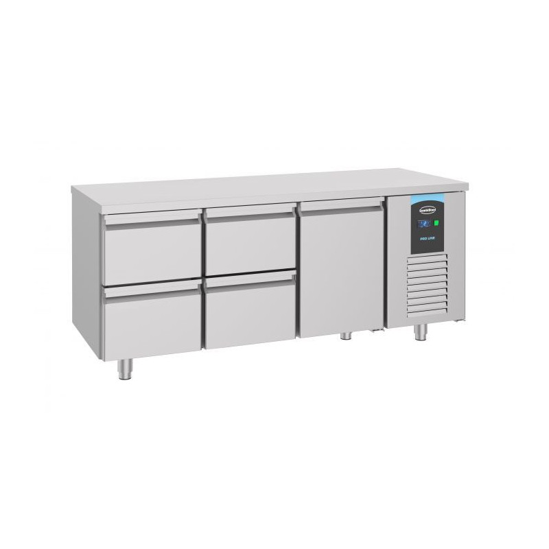 Positieve Koelwerkbank GN 1/1 - 474 L - Deur en 4 Laden - CombiSteel