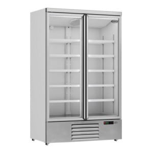 Stainless Steel 2-Door Glass Display Refrigerator 1000 L CombiSteel