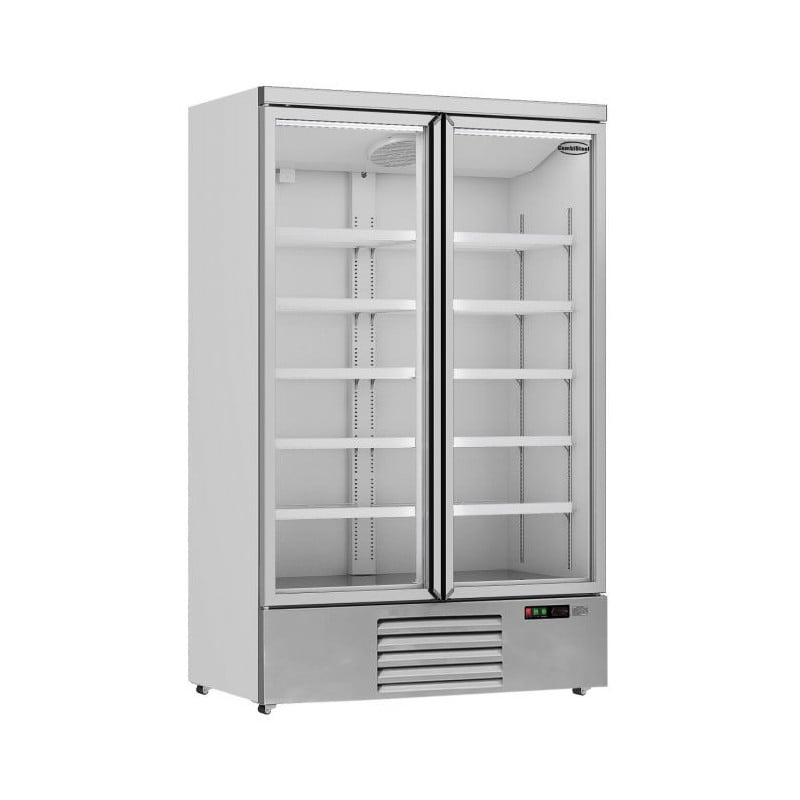 Stainless Steel 2-Door Glass Display Refrigerator 1000 L CombiSteel