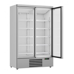 Stainless Steel 2-Door Glass Display Refrigerator 1000 L CombiSteel