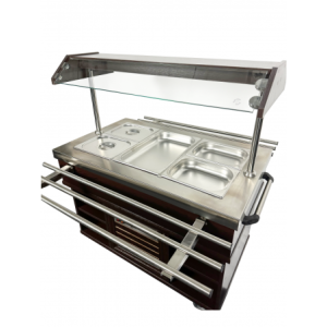 Buffet Chaud CombiSteel - Acier Inoxydable GN 1/1 & Éclairage LED