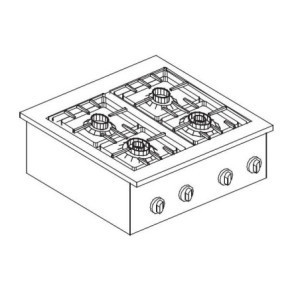 Drop-In 4-Burner Gas Cooktop - Professional Performance CombiSteel