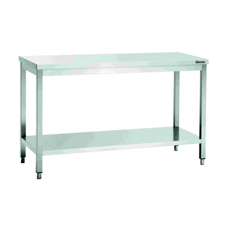 Bartscher stainless steel work table: Adjustable height, large capacity