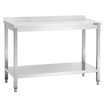 Bartscher Professional Work Table Stainless Steel 1400x600 | Shelf | Adjustable Feet