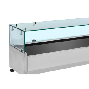 Refrigerated Countertop Saladette with Glass - 9 x GN 1/4 Dynasteel | Quality and Practicality