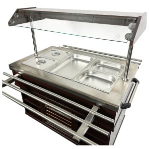 Buffet Warm CombiSteel - Roestvrij Staal GN 1/1 & LED Verlichting