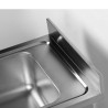 Sink 1 Basin with Backsplash and Shelf - L 600 x D 700 mm - Dynasteel