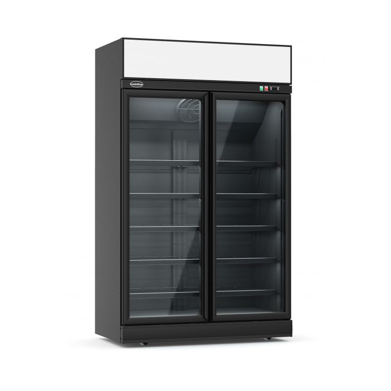 Black 2-Door Glass Freezer - 960 L - CombiSteel