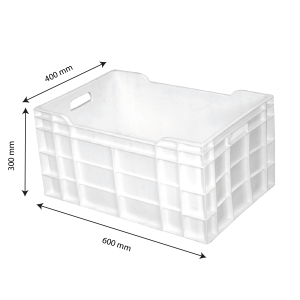 600 x 400 Full Crate 60 L White - Gilac