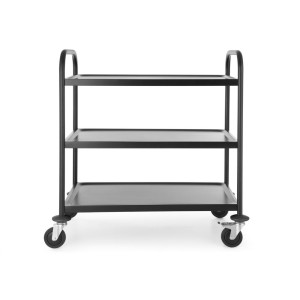 Matte Black Service Trolley - 3 Shelves - Hendi