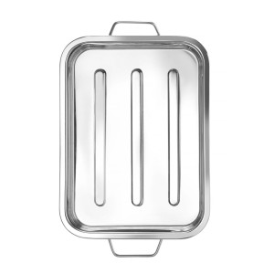 Plat à Four Inox -31 x 24 x 5 cm - Marque HENDI - Fourniresto