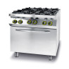 Fornuis Kitchen Line - 4 branders met elektrische convectieoven GN 1/1 - Merk HENDI - Fourniresto