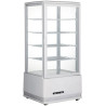 White Refrigerated Display Case with 4 Glass Sides - 98 liters