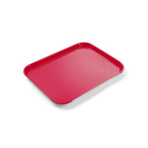 Rechteckiges Tablett Fast Food - Kleines Modell 265 x 345 mm - Rot