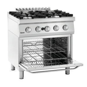 Vierpitsfornuis met gasoven GN 2/1 Serie 700