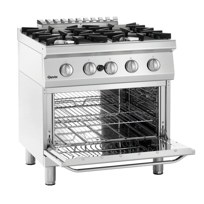 Fornuis 4 Pits met Gasoven GN 2/1 Serie 700