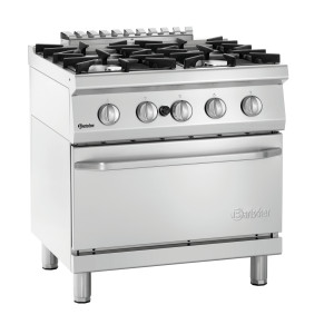 Vierpitsfornuis met gasoven GN 2/1 Serie 700