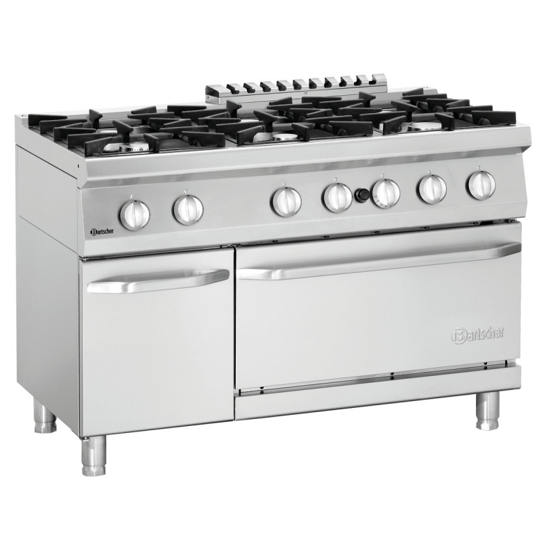 Herd 6 Flammen mit Gasofen GN 2/1 und Schrank Serie 700
