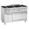 Zes-pits fornuis met gasoven GN 2/1 en kast Serie 700