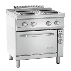 Four 4 Square Plates Range with Electric Oven GN1/1 Series 700