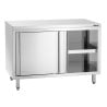 Stainless Steel Cabinet with Sliding Doors and Shelf - L 1200 mm